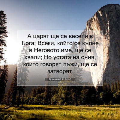 Picture 07 - Псалми 63:11 BULG - А царят ще се весели в Бога; - Bible Verse Picture