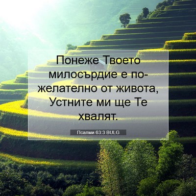 Picture 07 - Псалми 63:3 BULG - Понеже Твоето милосърдие е - Bible Verse Picture