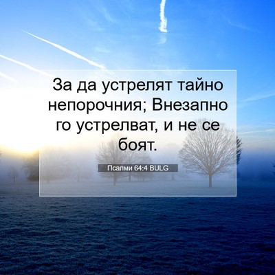 Picture 07 - Псалми 64:4 BULG - За да устрелят тайно - Bible Verse Picture