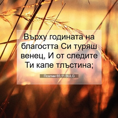 Picture 07 - Псалми 65:11 BULG - Върху годината на - Bible Verse Picture