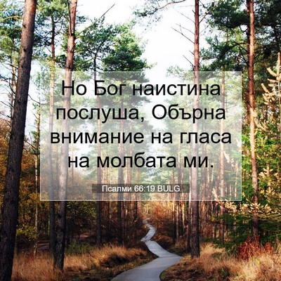 Picture 07 - Псалми 66:19 BULG - Но Бог наистина послуша, - Bible Verse Picture