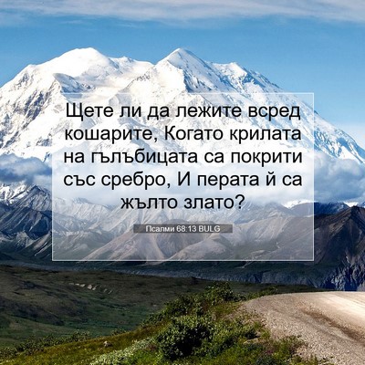 Picture 07 - Псалми 68:13 BULG - Щете ли да лежите всред - Bible Verse Picture