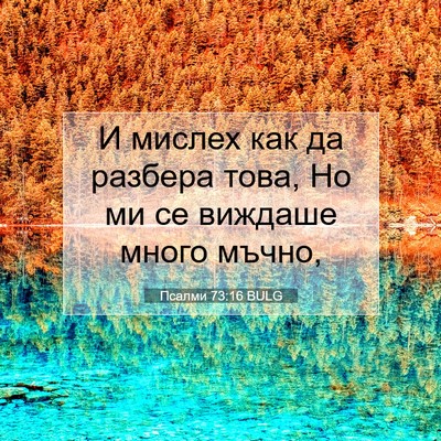 Picture 07 - Псалми 73:16 BULG - И мислех как да разбера - Bible Verse Picture