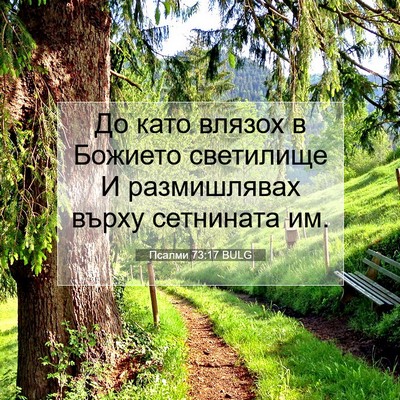 Picture 07 - Псалми 73:17 BULG - До като влязох в Божието - Bible Verse Picture