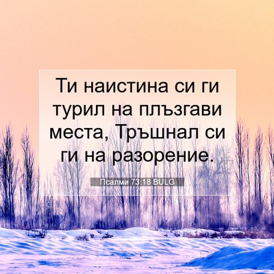 Picture 07 - Псалми 73:18 BULG - Ти наистина си ги турил на - Bible Verse Picture