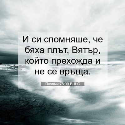 Picture 07 - Псалми 78:39 BULG - И си спомняше, че бяха плът, - Bible Verse Picture