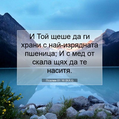 Picture 07 - Псалми 81:16 BULG - И Той щеше да ги храни с - Bible Verse Picture