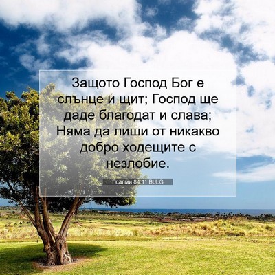 Picture 07 - Псалми 84:11 BULG - Защото Господ Бог е слънце - Bible Verse Picture