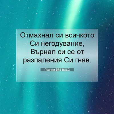 Picture 07 - Псалми 85:3 BULG - Отмахнал си всичкото Си - Bible Verse Picture