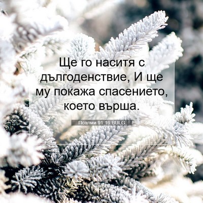 Picture 07 - Псалми 91:16 BULG - Ще го наситя с - Bible Verse Picture