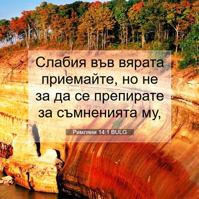 Picture 07 - Римляни 14:1 BULG - Слабия във вярата - Bible Verse Picture