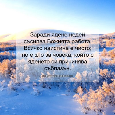 Picture 07 - Римляни 14:20 BULG - Заради ядене недей съсипва - Bible Verse Picture