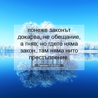 Picture 07 - Римляни 4:15 BULG - понеже законът докарва, не - Bible Verse Picture