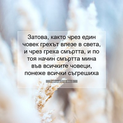 Picture 07 - Римляни 5:12 BULG - Затова, както чрез един - Bible Verse Picture