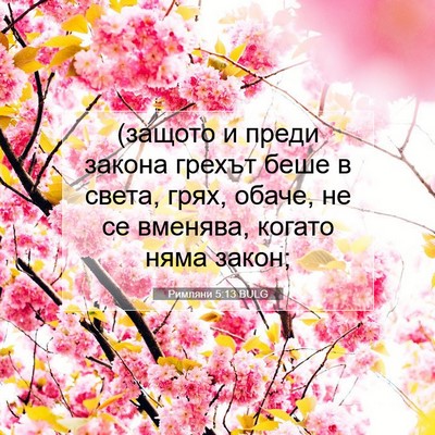 Picture 07 - Римляни 5:13 BULG - (защото и преди закона - Bible Verse Picture