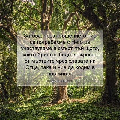 Picture 07 - Римляни 6:4 BULG - Затова, чрез кръщението - Bible Verse Picture
