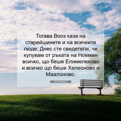 Picture 07 - Рут 4:9 BULG - Тогава Вооз каза на - Bible Verse Picture