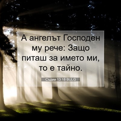 Picture 07 - Съдии 13:18 BULG - А ангелът Господен му рече: - Bible Verse Picture