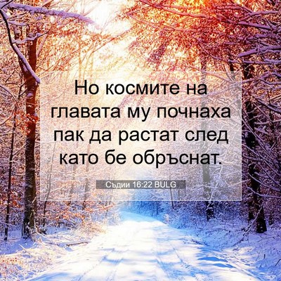 Picture 07 - Съдии 16:22 BULG - Но космите на главата му - Bible Verse Picture
