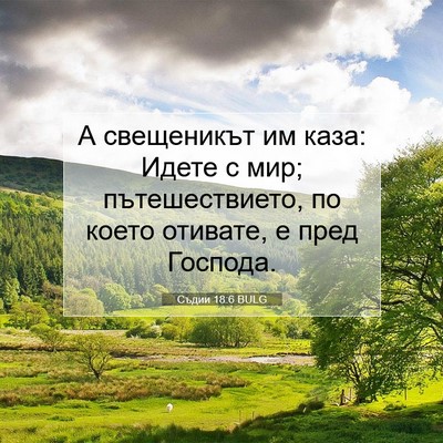 Picture 07 - Съдии 18:6 BULG - А свещеникът им каза: Идете - Bible Verse Picture