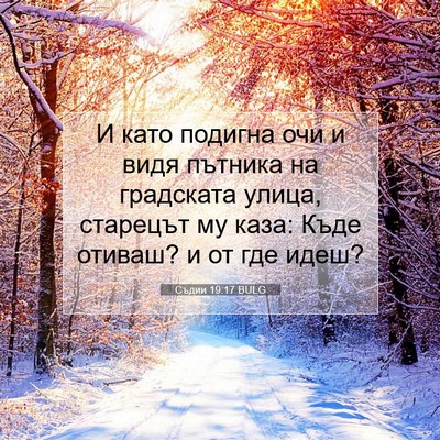 Picture 07 - Съдии 19:17 BULG - И като подигна очи и видя - Bible Verse Picture