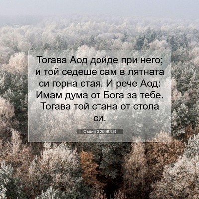 Picture 07 - Съдии 3:20 BULG - Тогава Аод дойде при него; - Bible Verse Picture