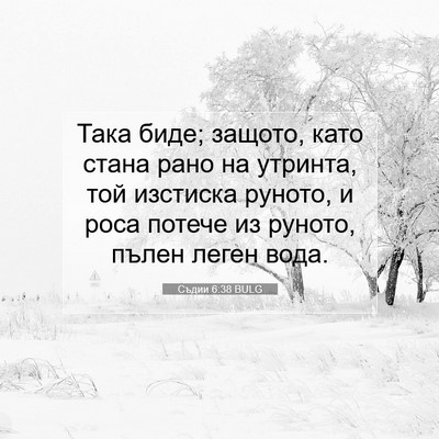 Picture 07 - Съдии 6:38 BULG - Така биде; защото, като - Bible Verse Picture