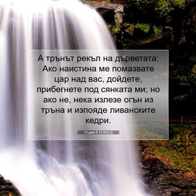 Picture 07 - Съдии 9:15 BULG - А трънът рекъл на - Bible Verse Picture