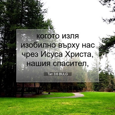 Picture 07 - Тит 3:6 BULG - когото изля изобилно върху - Bible Verse Picture
