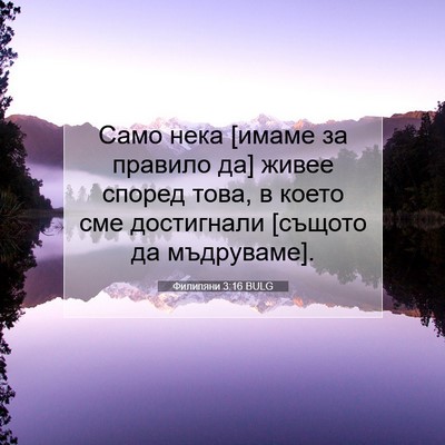 Picture 07 - Филипяни 3:16 BULG - Само нека [имаме за правило - Bible Verse Picture