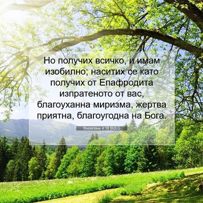 Picture 07 - Филипяни 4:18 BULG - Но получих всичко, и имам - Bible Verse Picture