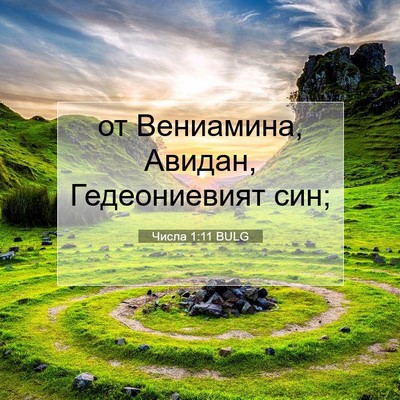 Picture 07 - Числа 1:11 BULG - от Вениамина, Авидан, - Bible Verse Picture