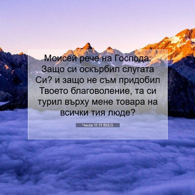 Picture 07 - Числа 11:11 BULG - Моисей рече на Господа: - Bible Verse Picture