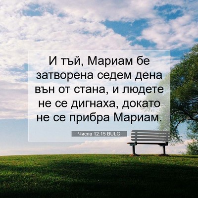 Picture 07 - Числа 12:15 BULG - И тъй, Мариам бе затворена - Bible Verse Picture