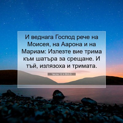Picture 07 - Числа 12:4 BULG - И веднага Господ рече на - Bible Verse Picture