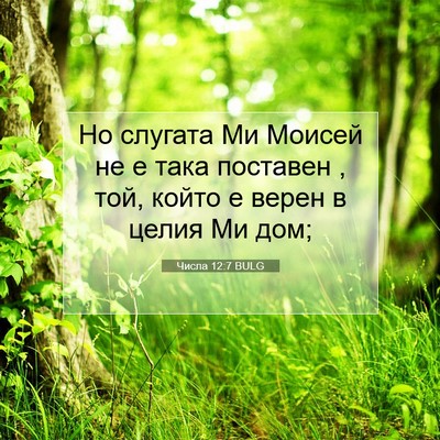 Picture 07 - Числа 12:7 BULG - Но слугата Ми Моисей не е - Bible Verse Picture
