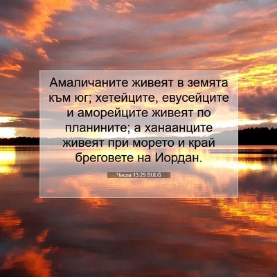 Picture 07 - Числа 13:29 BULG - Амаличаните живеят в - Bible Verse Picture