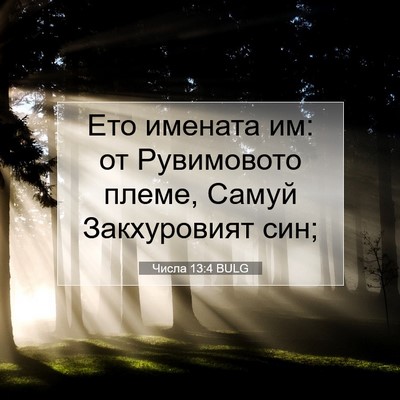Picture 07 - Числа 13:4 BULG - Ето имената им: от - Bible Verse Picture