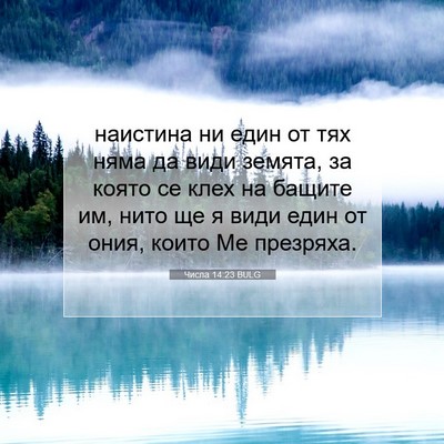 Picture 07 - Числа 14:23 BULG - наистина ни един от тях - Bible Verse Picture