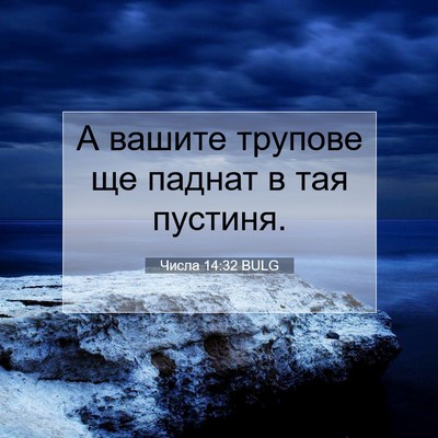 Picture 07 - Числа 14:32 BULG - А вашите трупове ще паднат - Bible Verse Picture