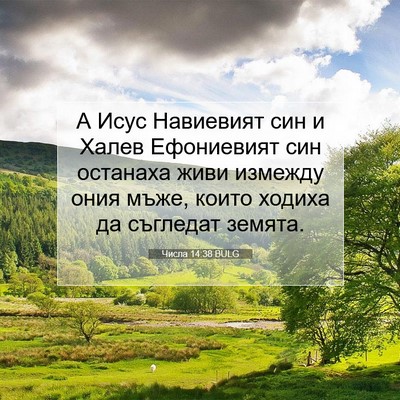 Picture 07 - Числа 14:38 BULG - А Исус Навиевият син и - Bible Verse Picture
