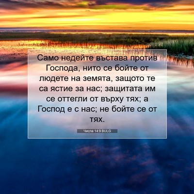 Picture 07 - Числа 14:9 BULG - Само недейте въстава - Bible Verse Picture