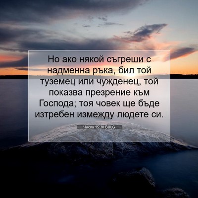 Picture 07 - Числа 15:30 BULG - Но ако някой съгреши с - Bible Verse Picture