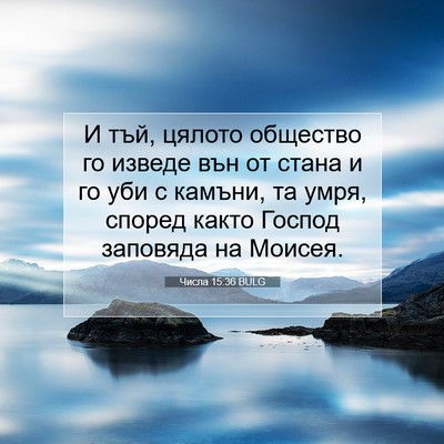 Picture 07 - Числа 15:36 BULG - И тъй, цялото общество го - Bible Verse Picture