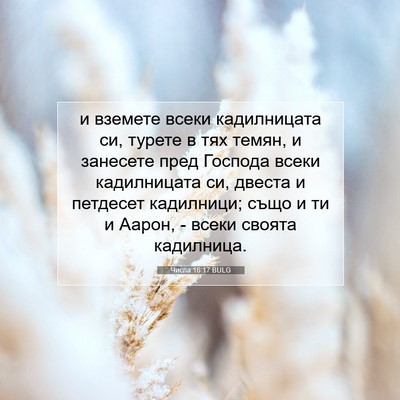 Picture 07 - Числа 16:17 BULG - и вземете всеки - Bible Verse Picture