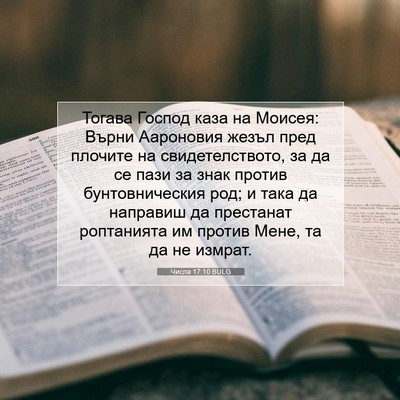 Picture 07 - Числа 17:10 BULG - Тогава Господ каза на - Bible Verse Picture
