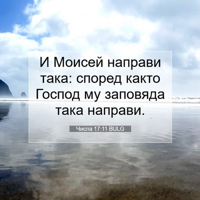 Picture 07 - Числа 17:11 BULG - И Моисей направи така: - Bible Verse Picture
