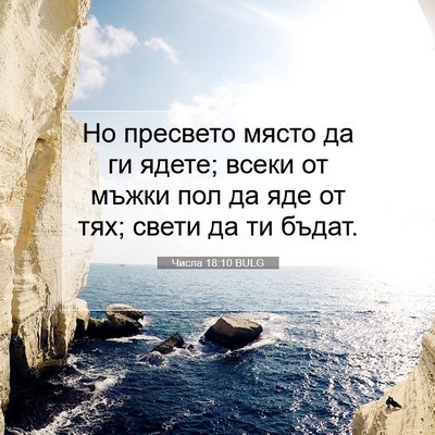 Picture 07 - Числа 18:10 BULG - Но пресвето място да ги - Bible Verse Picture