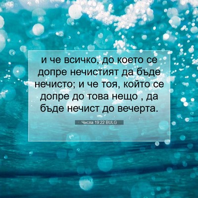 Picture 07 - Числа 19:22 BULG - и че всичко, до което се - Bible Verse Picture
