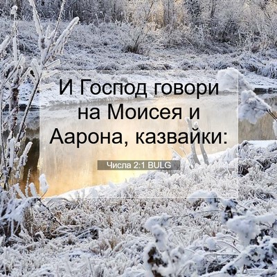 Picture 07 - Числа 2:1 BULG - И Господ говори на Моисея и - Bible Verse Picture